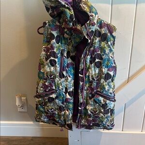 Roper Purple and Blue Floral Puffer Vest